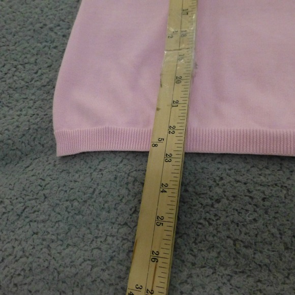 Brooks Brothers Sweater Top Womens Large Pink Short Sleeve Mock Neck Cotton - Picture 7 of 8